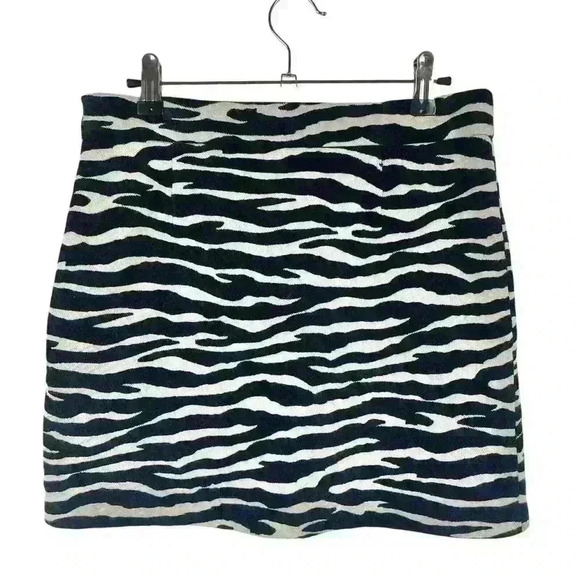 Morgan de Toi Zebra  Mini Skirt, S, Faux Wool Boho Y2K Sexy Goth Festival Style - Picture 6 of 16